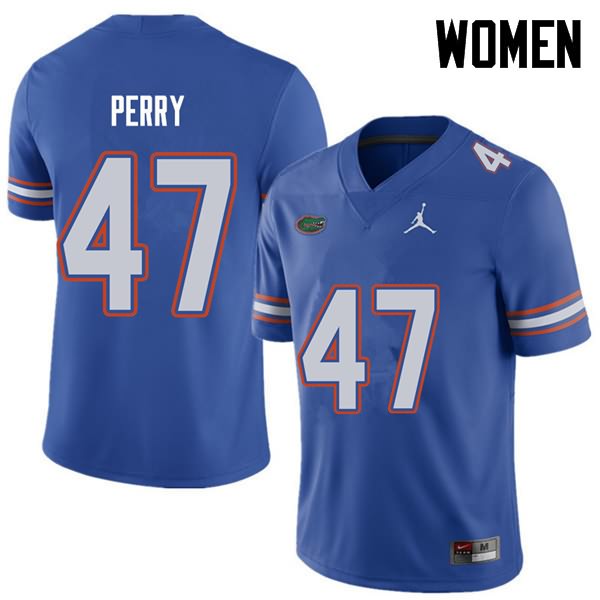 NCAA Florida Gators Austin Perry Women's #47 Jordan Brand Royal Stitched Authentic College Football Jersey ODS8664XX